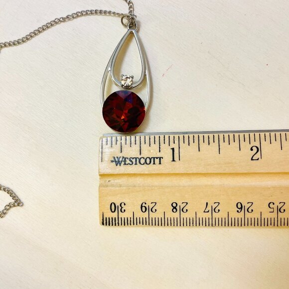 Gala Gleam Brown Topaz Teardrop Pendant Necklace 30" by Paparazzi w/ Earrings - Picture 7 of 9